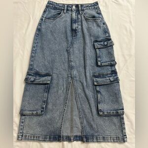 target long denim skirt, size xs, never worn, perfect condition